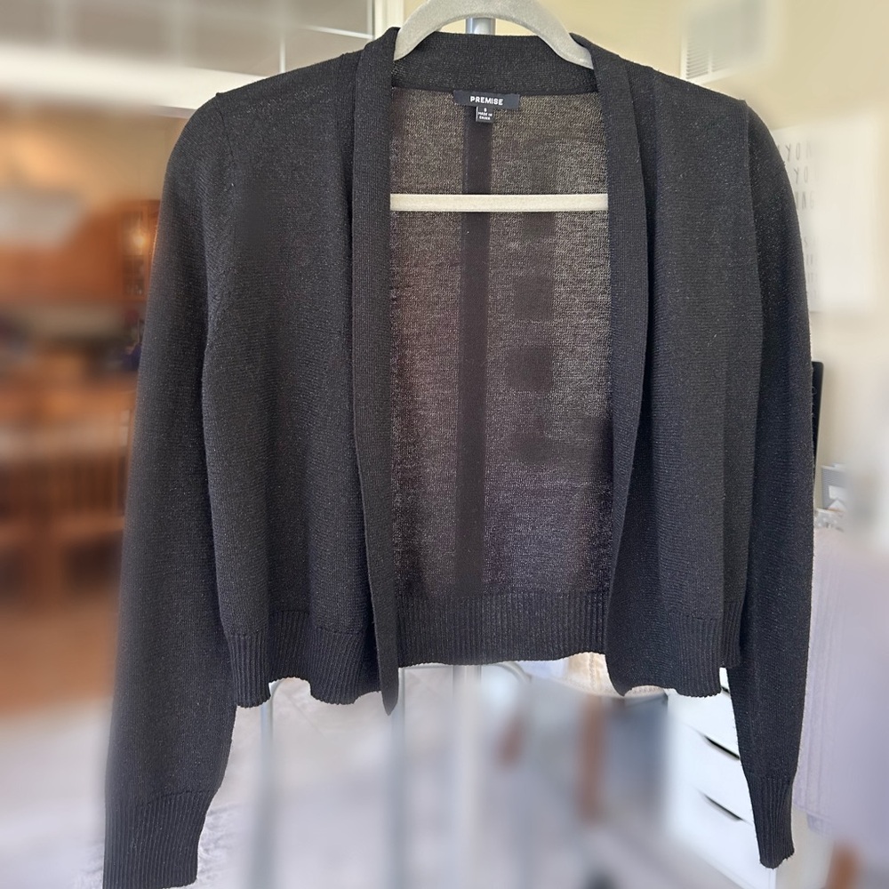 black cardigan